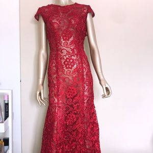 Stunning red see true lace gown